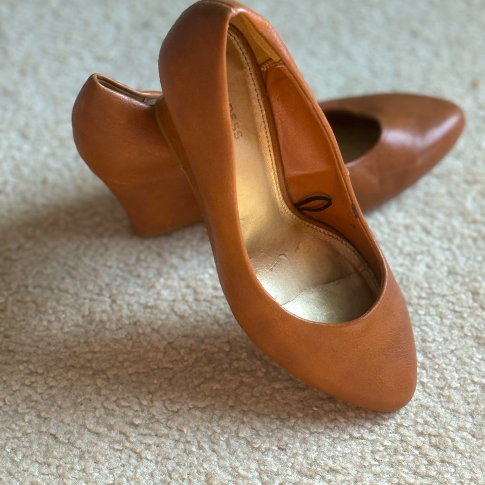 Express Faux Leather Wedge Heels